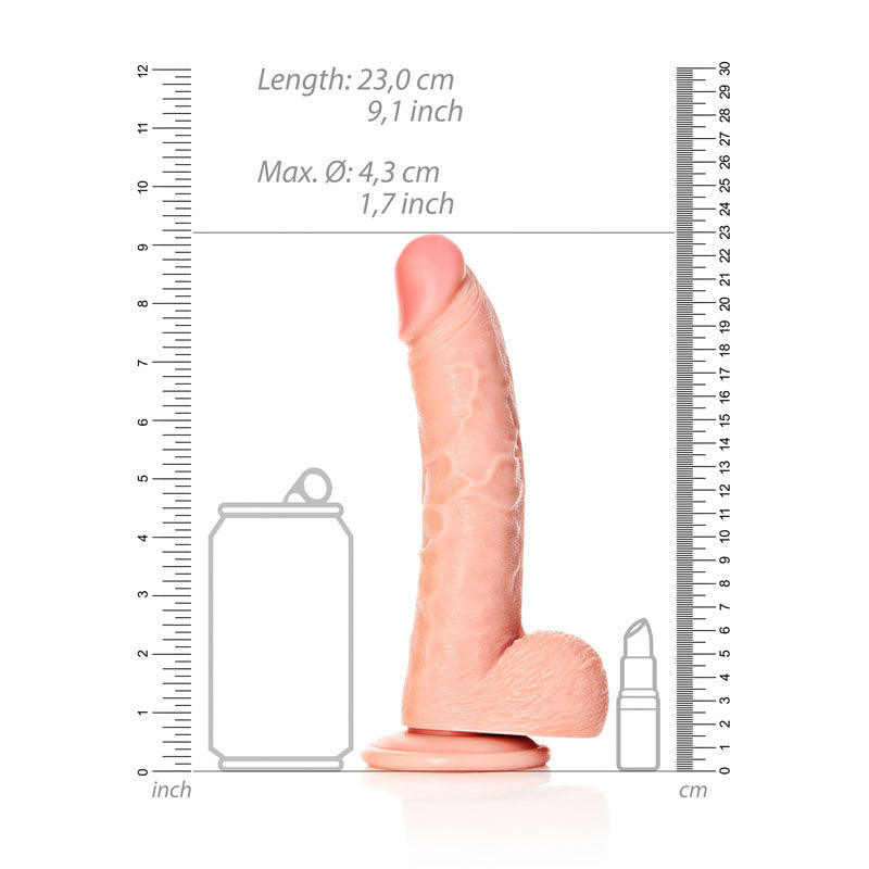 REALROCK Realistic Regular Curved Dong with Balls - 20.5 cm -  20.5 cm (8'') Dong