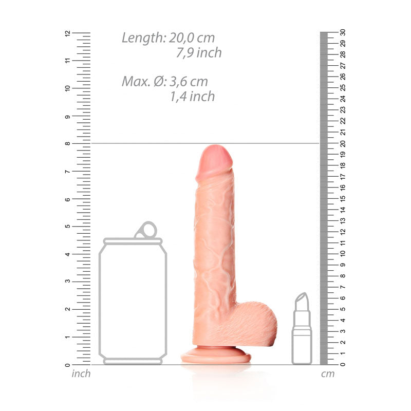 REALROCK Straight Realistic Dildo with Balls - 18 cm -  18 cm (7'') Dong