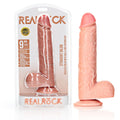 REALROCK Straight Realistic Dildo with Balls - 23 cm -  23 cm (9'') Dong