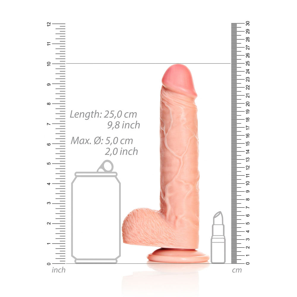 REALROCK Straight Realistic Dildo with Balls - 23 cm -  23 cm (9'') Dong