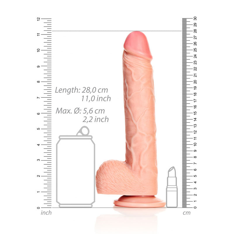 REALROCK Straight Realistic Dildo with Balls - 25.5 cm -  25.5 cm (10'') Dong