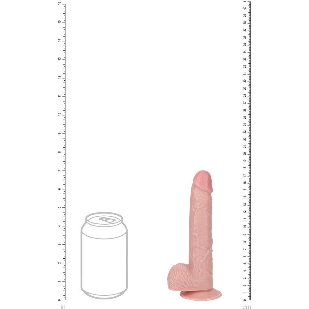 REALROCK 18cm Vibrating Cock + Balls -  -  17.8 cm (7'') USB Rechargeable Vibrating Dong