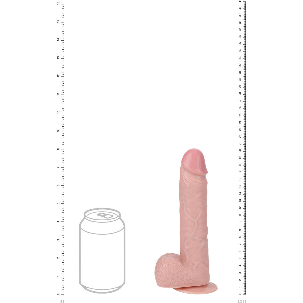 REALROCK 20cm Vibrating + Rotating Cock + Balls -  -  20.3 cm (8'') USB Rechargeable Vibrating and Rotating Dong