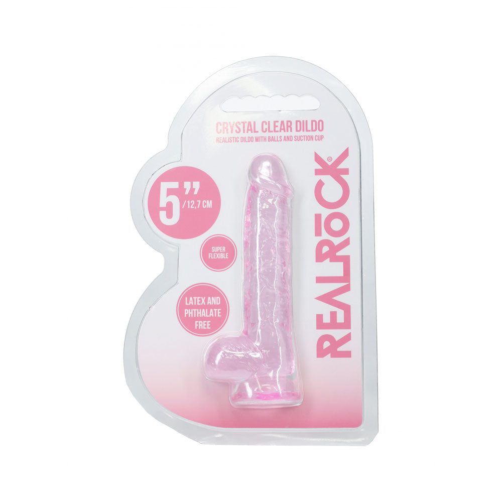 REALROCK 5'' Crystal Clear Dildo with Balls -  - Clear  14.7 cm Dong