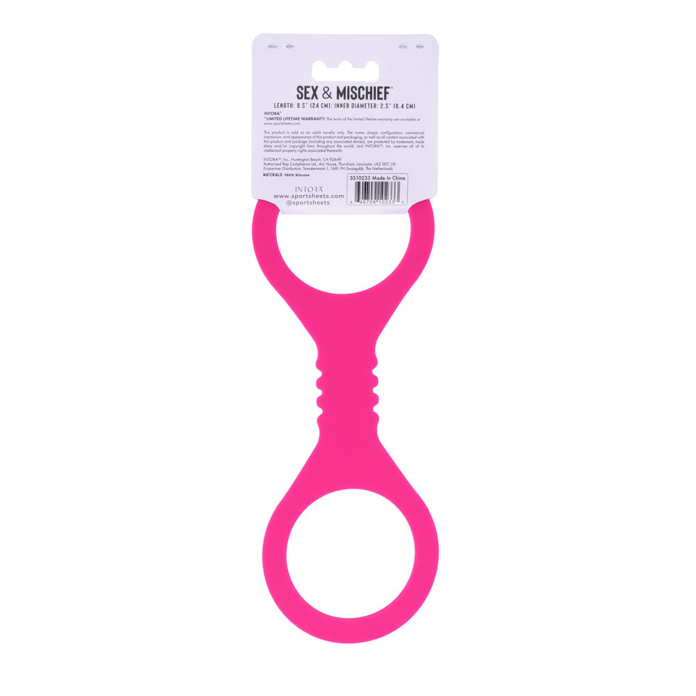 Sex & Mischief Small Hot  Silicone Cuffs - Hot  Small Restraints