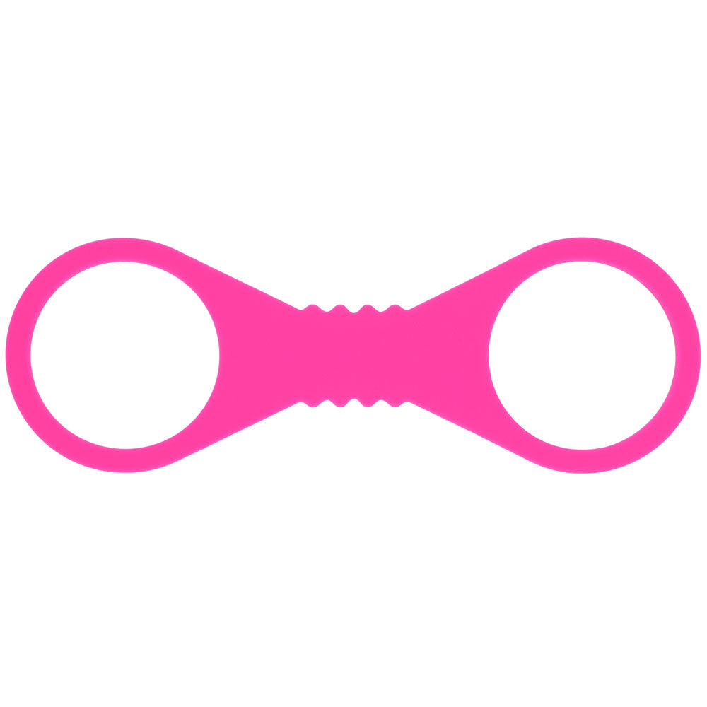 Sex & Mischief Large Hot  Silicone Cuffs - Hot  Large Restraints