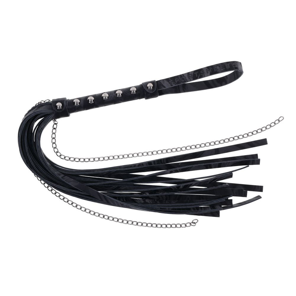 SPORTSHEETS Velvet Noir Chain Flogger -  43 cm Flogger Whip