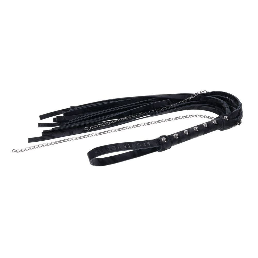 SPORTSHEETS Velvet Noir Chain Flogger -  43 cm Flogger Whip
