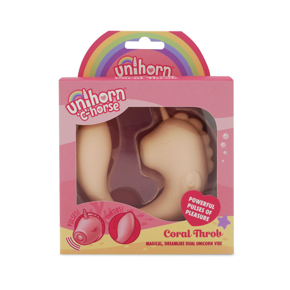 Unihorn - C Horse - Coral Throb - Coral USB Rechargeable Dual Unicorn Vibrator