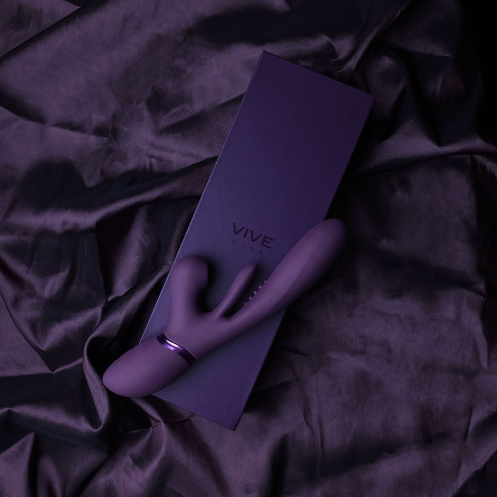 VIVE Ena -  -  25 cm USB Rechargeable Thrusting Vibrator with Air Wave Stimulator