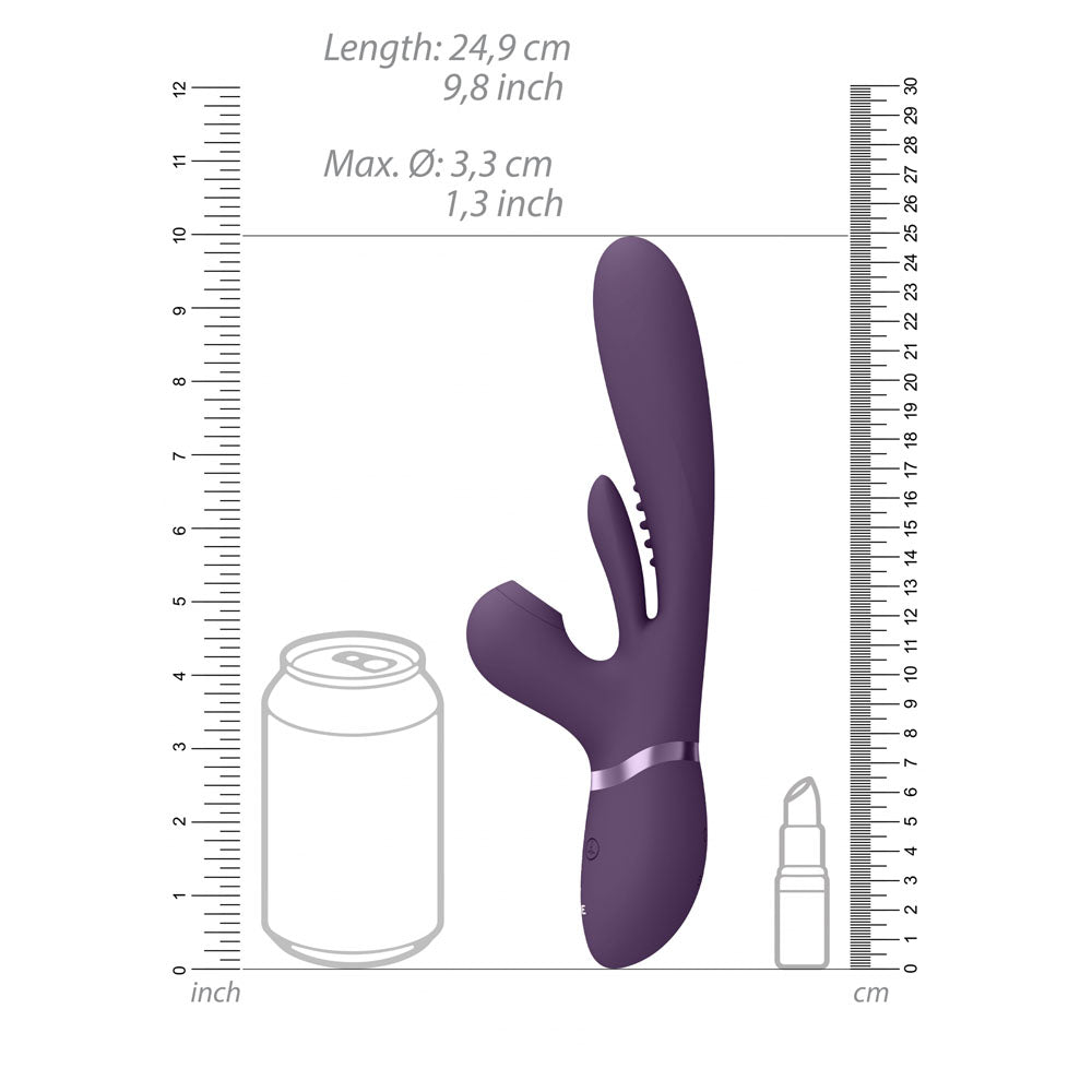 VIVE Ena -  -  25 cm USB Rechargeable Thrusting Vibrator with Air Wave Stimulator