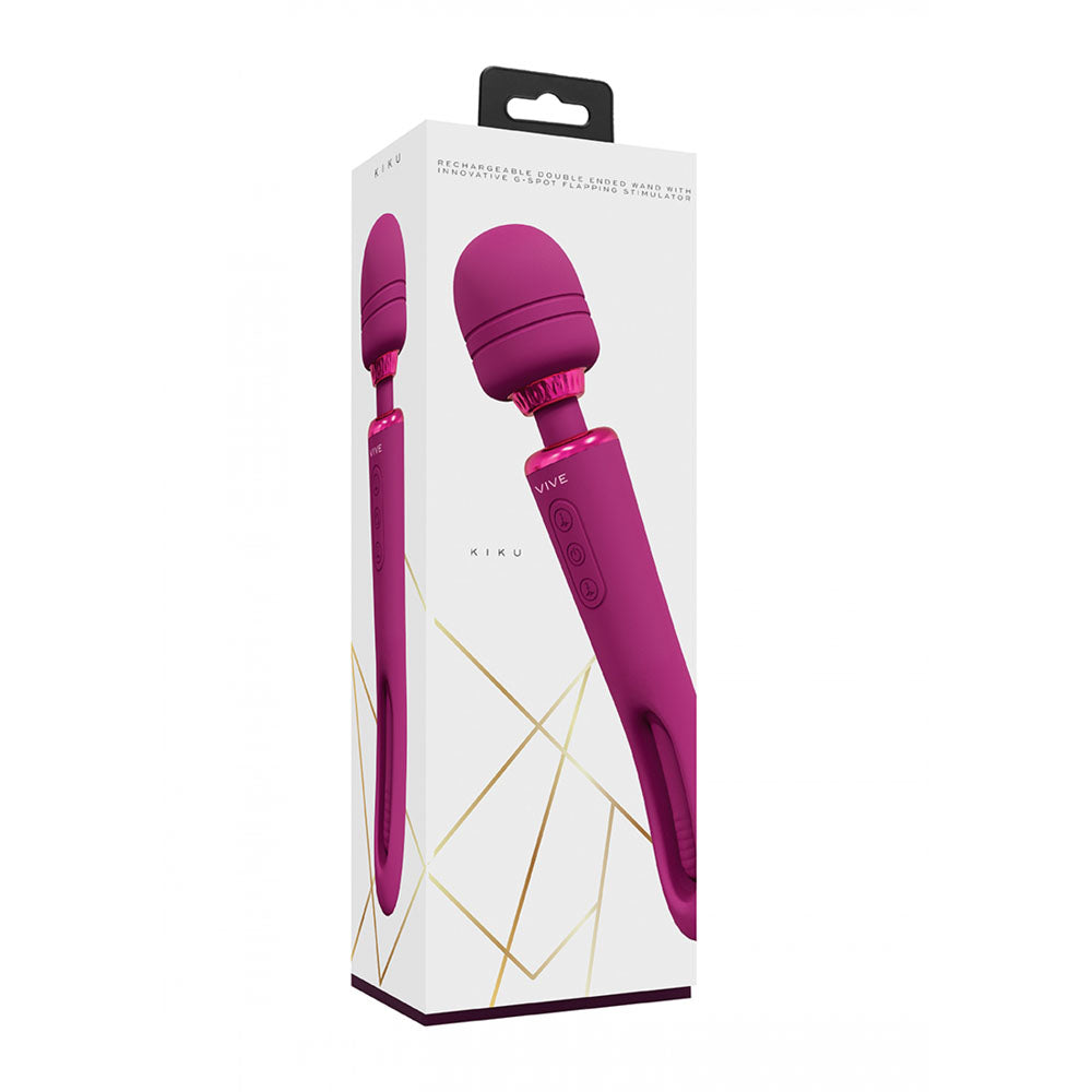 VIVE Kiku -  -  25.2 cm USB Rechargeable Dual End Massage Wand with Flapping Tip