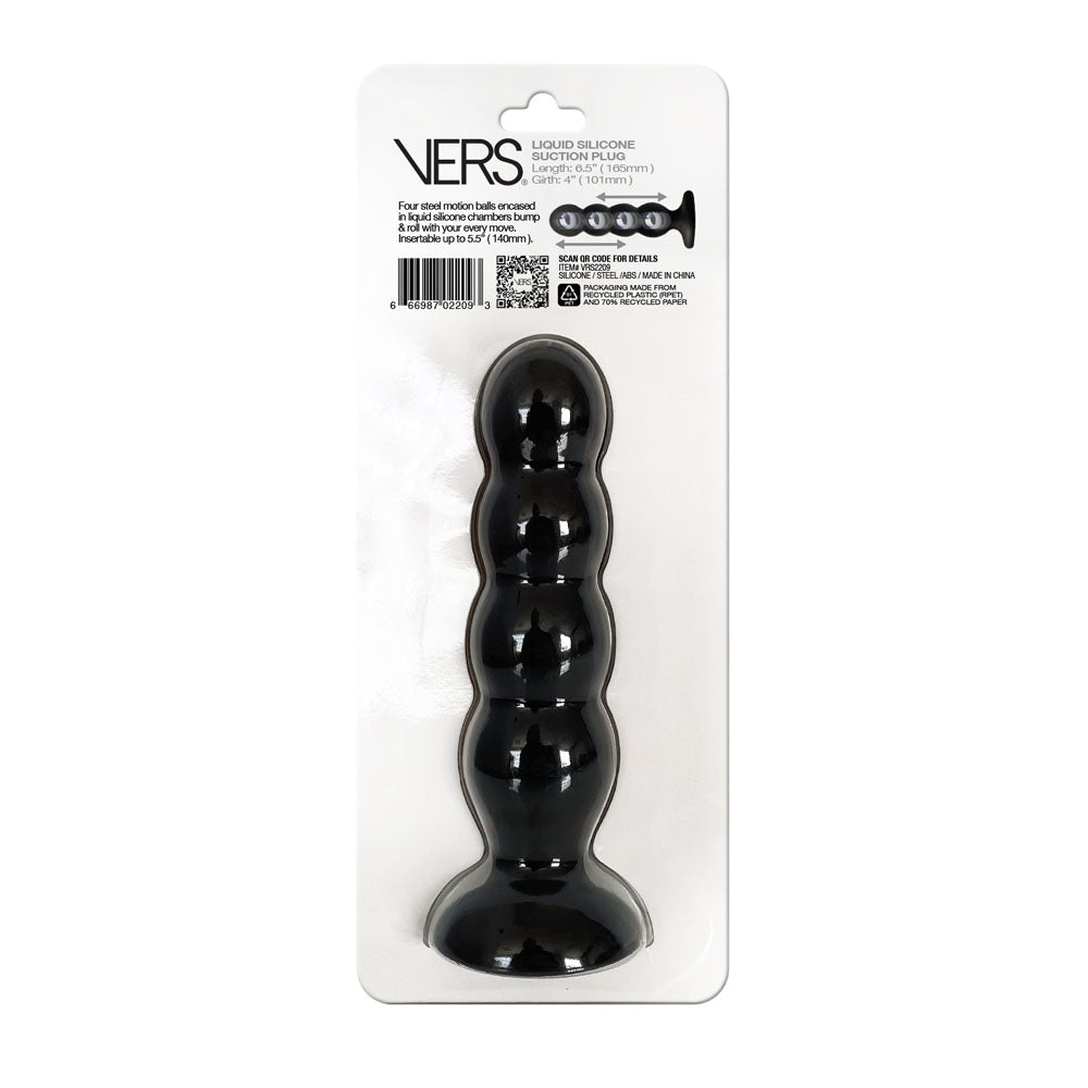 VERS Liquid Silicone Suction Plug -  16.5 cm Butt Plug with Internal Steel Balls