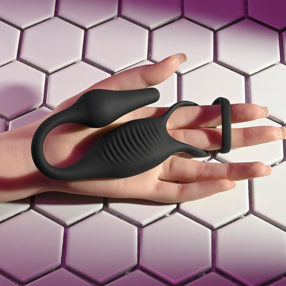 Zero Tolerance PLUG & TUG -  USB Rechargeable Vibrating Cock Ring with Anal Plug