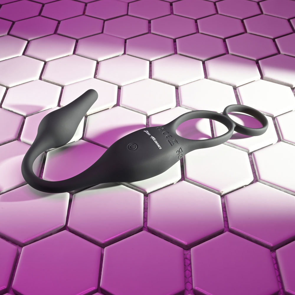Zero Tolerance PLUG & TUG -  USB Rechargeable Vibrating Cock Ring with Anal Plug